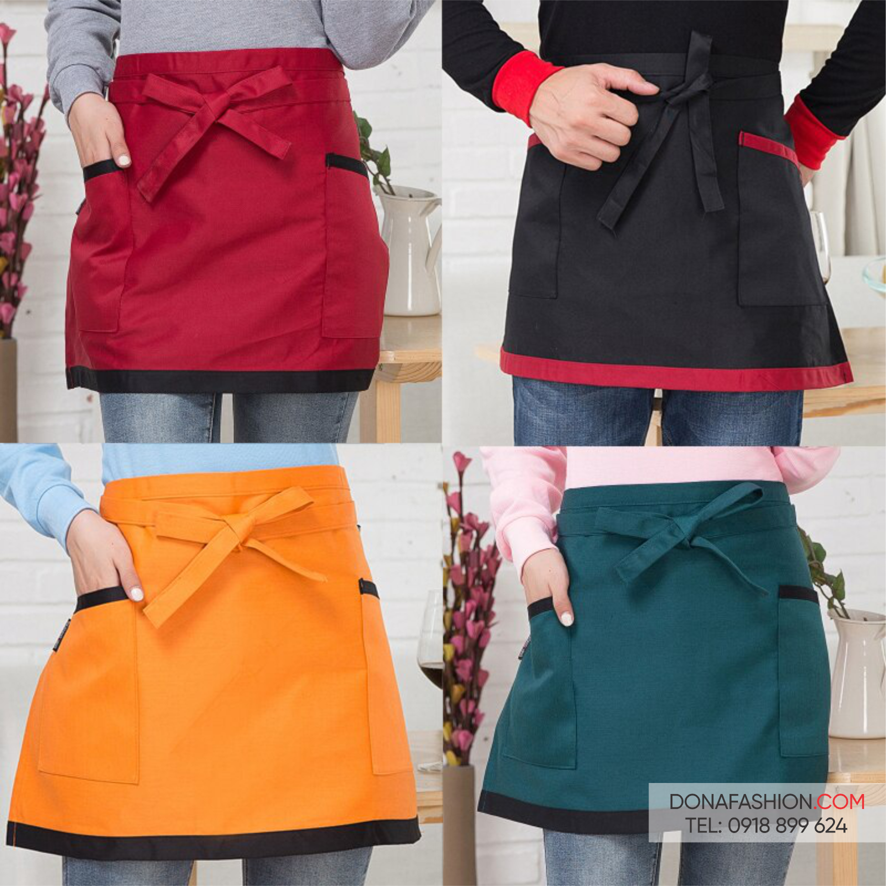 Tạp dề ngắn phối MẪU 01